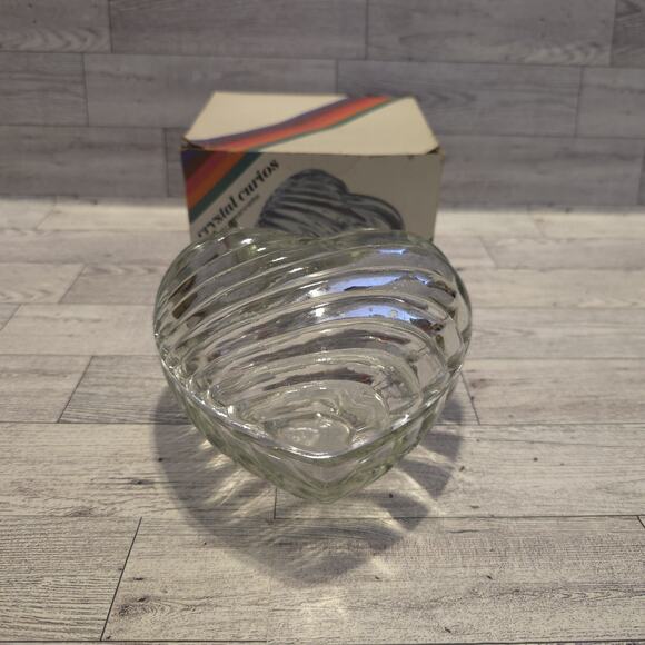 Jeannette Other - VINTAGE Jeannette Glass CRYSTAL CURIOS THE HEART Trinket Candy Dish Keepsakes